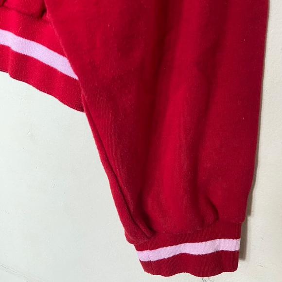Wilson x Forever 21 Red Cropped Hoodie with Pink Stripes - Picture 4 of 4